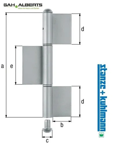 Konstruktionsband 220x50xD.14x70x80mm Stahl roh Typ KO8 dreiteilig 4mm stark