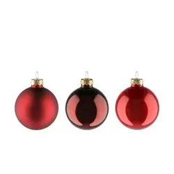 Weihnachtskugel Set  20er   , rot , Glas,Aluminium Ø: 6 in rot von Möbel Kraft