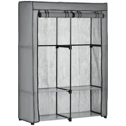 Beaok Kleiderschrank, Hellgrau, Textil, 118x170x49 cm, Schlafzimmer, Kleiderschränke