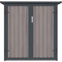 Vente-unique Fahrradbox Niki Anthrazitgrau Naturfarben Dunkel 128 cm