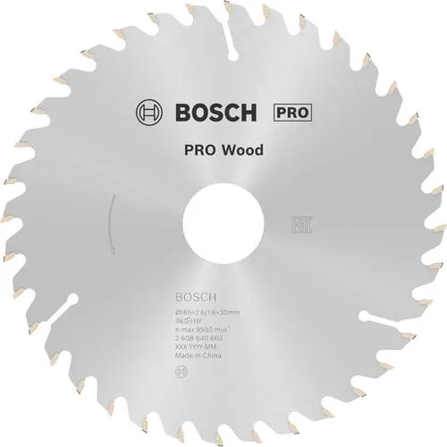 Bosch Accessories Optiline 2608640603 Hartmetall Kreissägeblatt 165mm - Zubehör für Hausdämmung, präzise Schnitte in Holz durch hochwertige Carbide-Zähne und formstabilen SK5 Stahl für langlebige Leistung.