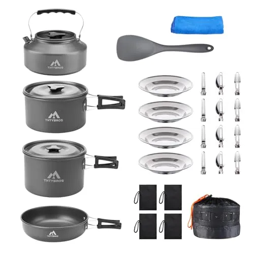 27-teiliges Camping-Kochset für 2-4 Personen – Praktisches Outdoor-Kochgeschirr