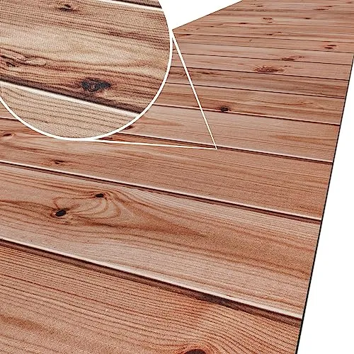 ANRO Küchenteppich Küchenläufer Teppich Läufer Küche waschbar rutschfest Muster Holz Braun Abwaschbar 160 x 52cm