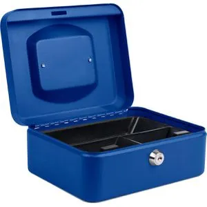 Pavo Premium Geldkassette - Zylinderschloss mit 2 Schlüsseln, kratzfestes Stahlblech und herausnehmbarer Münzeinsatz für optimale Sicherheit