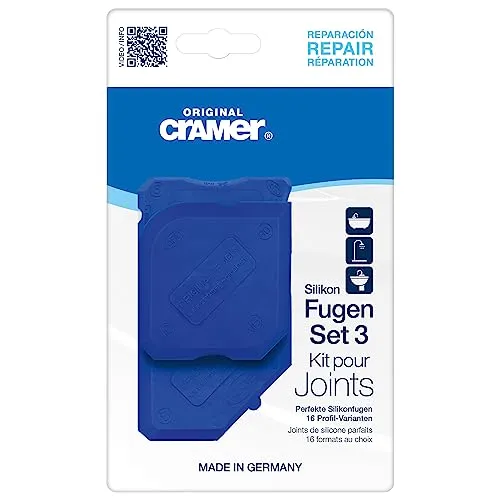 Cramer® Silikon Fugen-Set 3 I Fugenglätter für Neuverfugung in Küche & Bad I Silikon Abzieher mit 16 Profilvarianten I Für alle Dichtungsmassen
