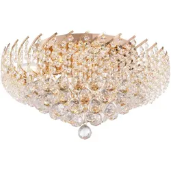 Maytoni Kronleuchter aus Metall und Glas, Vintage Design - Eleganter Kronleuchter in Gold, rund und 51x24.5 cm groß. Ideal für stilvolle Innenräume und schafft eine gemütliche Atmosphäre.