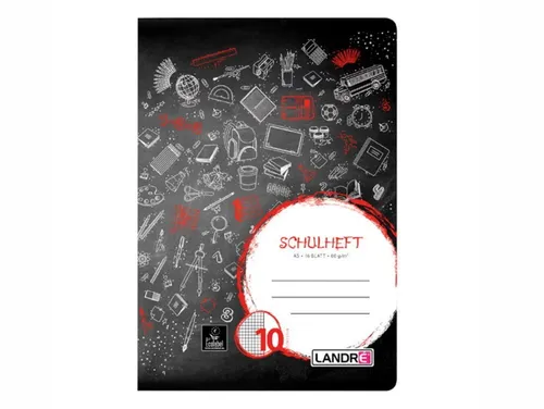 Schulheft Heft DIN A5 Lineatur 10 kariert mit Rand je 16 Blatt 1