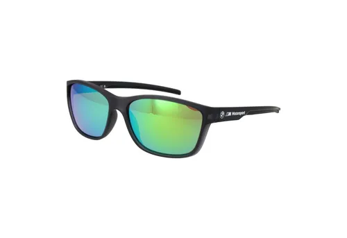 BMW Motorsport Sonnenbrille BS0036 20Q 60 Herren - Sportbrille für Herren mit 100% UVA & UVB Schutz, verspiegelten Gläsern in Burgunder und stilvollem schwarzen Kunststoffrahmen. Ideal für sportliche Aktivitäten und Sonnenschutz.