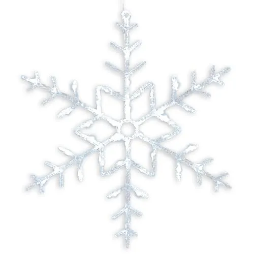 Schneeflocke 42 LED Leuchtfarbe weiß Ø 55 cm Trafo Timer Weihnachts-Beleuchtung Weihnachtsdeko Leuchtstern Adventsstern Festtags-Deko Xmas-Deko