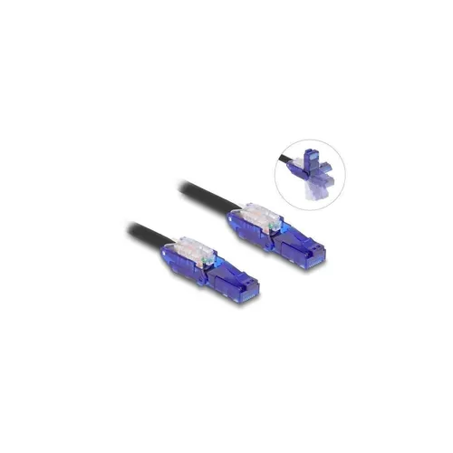 Delock RJ45 Netzwerkkabel Cat.6 UTP 180° winkelbar, 2 m - Hochwertiges Netzwerkkabel Cat.6 UTP mit 180° winkelbarem Stecker für flexible Anschlussmöglichkeiten. Ideal für platzsparende Installationen.