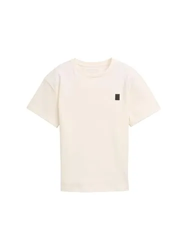 TOM TAILOR Basic T-Shirt mit Logo-Stickerei, Sky Captain Blue, L