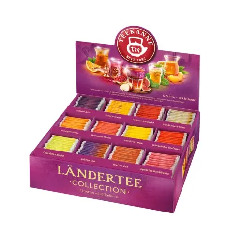 Teekanne L?ndertee Collection Box, 180 Teebeutel in 12 Sorten, 383 g