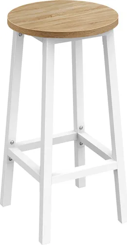 Stylischer Barhocker Sonoma Eiche/Weiß in beige von Home Collective