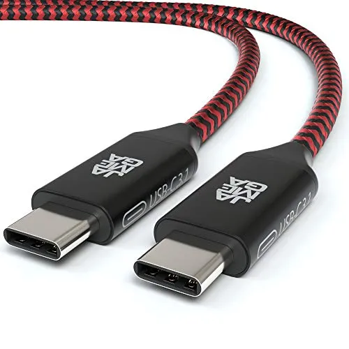 JAMEGA 1,8m USB Typ C Kabel Gen 2 Kabel | USB C 3.1 zu USB C 3.1 100W 10Gbits USB Typ-C PD Schnellladekabel 4K Video-Ausgang Ladekabel für MacBook Pro, iPad Pro 2018, Samsung Galaxy, Huawei Matebook