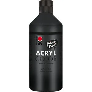 Marabu Acrylfarben 120175073, Acryl Color, schwarz, 500ml von Marabu