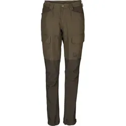 Härkila Damen Scandinavian Outdoorhose - 42 - willow green/deep brown - Die Härkila Scandinavian Outdoorhose für Damen bietet optimalen Komfort und Bewegungsfreiheit. Mit praktischem Belüftungsreißverschluss und geräuscharmen Taschen ist sie ideal für Outdoor-Aktivitäten.