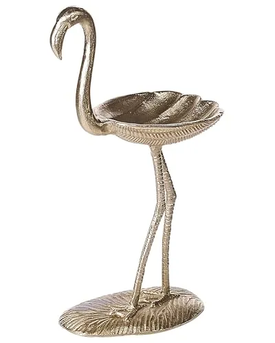 Beliani Dekofigur Schale aus Aluminium Flamingo Gold 57 cm in gold von Beliani
