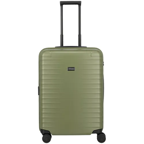 TITAN Trolley UPGRADE M 65cm forest green - Trolley in elegant forest green, ausgestattet mit TSA-Zahlenschloss, wasserabweisendem Reißverschluss und 4 leichtlaufenden Doppelrollen für müheloses Reisen.