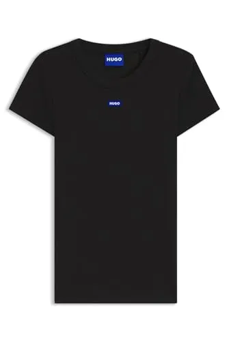 HUGO Easy Tee_B - Damen T-Shirt - T-Shirt für Damen aus 96% Baumwolle und 4% Elastan, sorgt für hohen Tragekomfort und perfekte Passform.