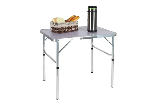 relaxdays Campingtisch klappbar & höhenverstellbar, Weiß - Camping-Möbel: Leichter und kompakter Klapptisch mit höhenverstellbarem Design - ideal für Camping, Picknicks und Festivals. Platzsparend zusammenklappbar und mit Tragegriff für einfachen Transport.