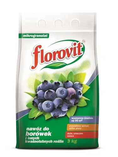 Florovit Dünger für Heidelbeeren und Rhododendren Granulat, 3 kg, NPK 12,5-8,5-17,0 mit Bor, Kupfer, Eisen, Mangan, Molybdän, Zink