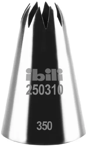 IBILI 250310 Spritztülle Geschlossener Stern 10 mm, Edelstahl, Silber, H 53 MM