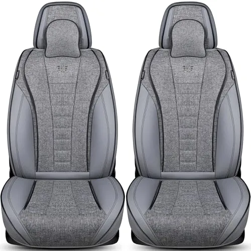 BREMER SITZBEZÜGE für Mercedes Sprinter W906, Set in Grau - Autositzbezüge aus Kunstleder und Leinen, atmungsaktiv und pflegeleicht. Ideal für Schutz und Komfort bei langen Fahrten, passend für Baujahr 2006-2018.