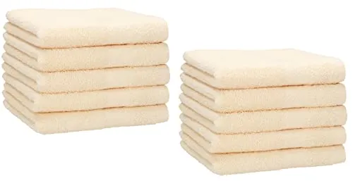 Betz 10er Premium Gästehandtücher-Set - Beige - Handtücher, 30 x 50cm, aus hochwertiger Baumwolle, extrem saugstark und pflegeleicht, ideal für Gästebäder und vielseitig einsetzbar.
