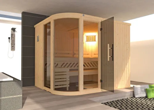 Weka Design Sauna SARA 2 OS - Moderne Sauna von Weka, ideal für Entspannung und Wellness zu Hause, mit hochwertiger Verarbeitung und ansprechendem Design.
