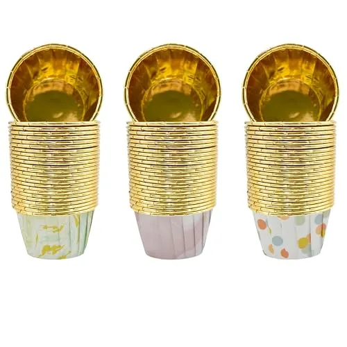 Stück muffinförmchen papier,cupcake förmchen,cupcake deko,eisbecher pappe,mini muffins papierförmchen,mini muffinform papier,muffin förmchen,pappbecher klein(marmoriert) 150