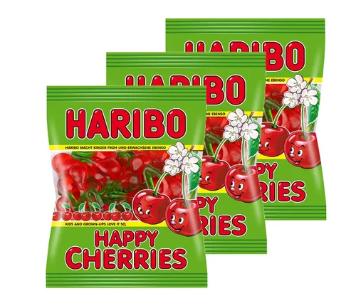 3x HARIBO HAPPY CHERRIES je 200g in gelb von HARIBO