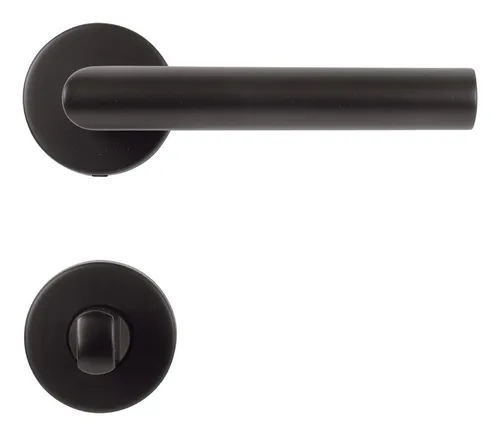 Stroxx Drückergarnitur Gehrungsform, Bad/WC, Edelstahl schwarz matt - 700-175