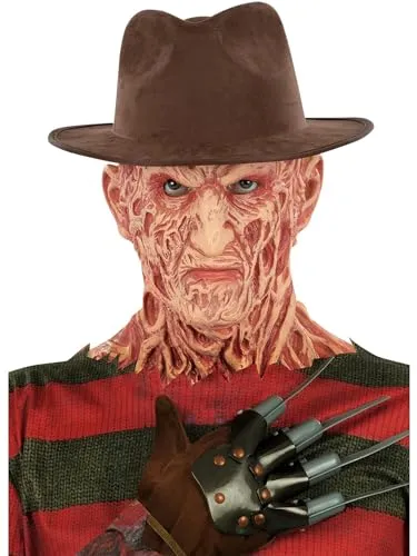 Smiffys A Nightmare On Elm Street, Freddy Krueger-Hut, Brauner Filzhut Halloween