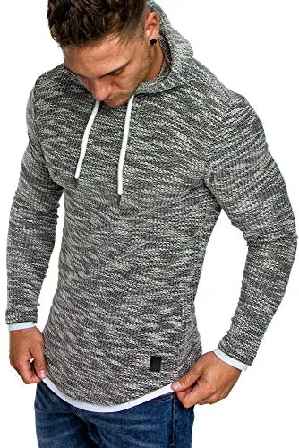 Amaci&Sons Herren 2in1 Kapuzenpullover Hoodie Sweater Pullover Sweatshirt 4013 Schwarz XXL