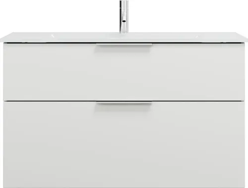burgbad Eqio Glas-Waschtisch inklusive Waschtischunterschrank, Breite 1020mm, SEYX102F6582A0070G0146