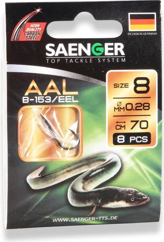 Saenger Aal B-153 Vorfachhaken 70cm 4 / 8Stk.