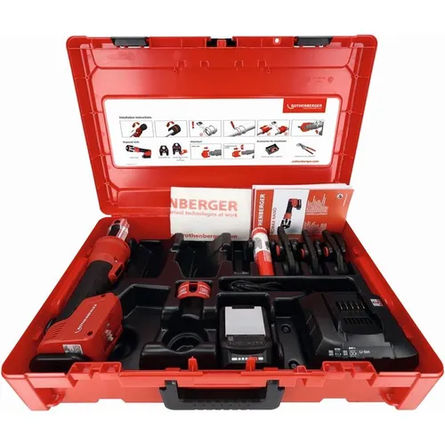 ROTHENBERGER ROMAX NANO iJAWs Set 15-22-28mm - Akku-Presswerkzeug für präzise Verbindungen, leicht und kompakt, ideal für Installateure und Handwerker.