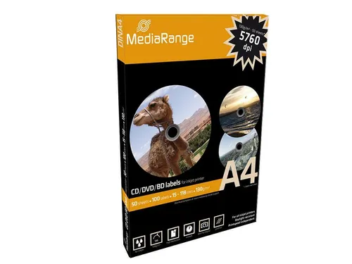 MediaRange CD DVD BD-R Etiketten 250 Blatt 118 x 15 500 - Sonstige Etiketten für CDs, DVDs und BDs, ideal zur individuellen Beschriftung und Organisation Ihrer Medien.
