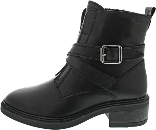 Tamaris Stiefelette mit Riemchen - Stylische Tamaris Stiefelette mit rutschhemmender Sohle und weicher Decksohle für optimalen Tragekomfort. Praktischer Innenreißverschluss und Fersenschlaufe sorgen für einfaches An- und Ausziehen.