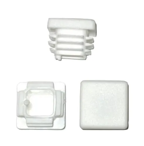 Lamellenstopfen Vierkantrohrstopfen 25 x 25 mm (Außen) Stopfen WEISS 10 x