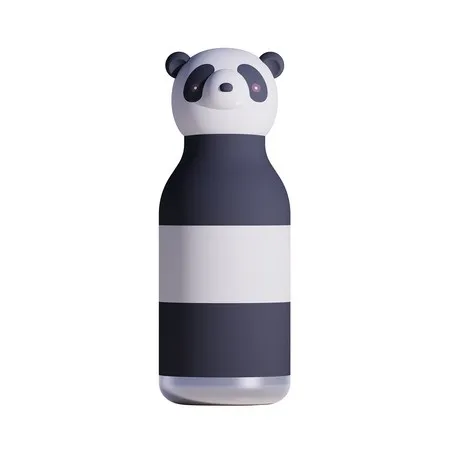 Asobu Bestie Panda - 460 ml Isolierflasche mit Strohhalm - Thermobehälter mit niedlichem Panda-Design, hält Getränke länger kalt und ist ideal für unterwegs.