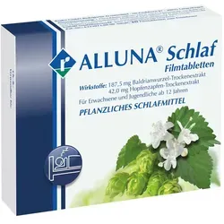 Alluna Schlaf 20 ST - Beruhigende Filmtabletten - Praktische Filmtabletten zur Unterstützung eines entspannten Schlafs. Ideal für Erwachsene und Jugendliche ab 12 Jahren. Genießen Sie erholsame Nächte mit geprüfter Qualität.