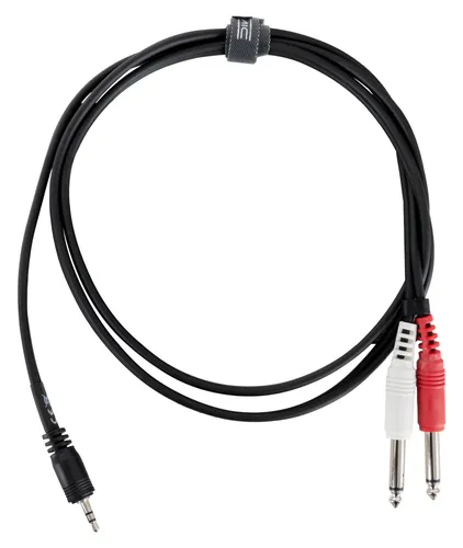 Pronomic Stage JM2JS-1.5 Audiokabel 3,5mm Stereo-Klinke / 2x 6,3mm Mono-Klinke 1,5m schwarz