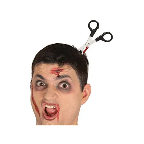 Guirca-Haarreif Schere im Kopf, Farbe 26196, Silber/Schwarz