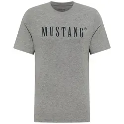 MUSTANG Herren T-Shirt Austin - Regular Fit in Mid Grey Mélange - Stylisches Herren T-Shirt von Mustang aus 100% Baumwolle, ideal für jede Jahreszeit. Der Rundhalsausschnitt und der Regular Fit sorgen für höchsten Tragekomfort.