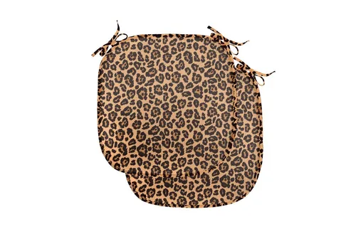 Abakuhaus Stuhlkissen Dekoratives wasserfestes Kissen mit Riemen für Küchensitze, Leopard-Druck Orange Exotische Afrikanische