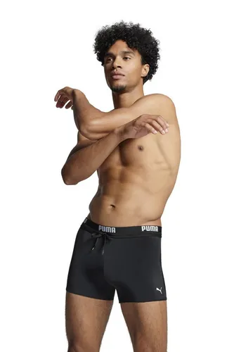 PUMA Herren Puma Logo Schwimmshorts, Schwarz, XS EU - Badehosen für Herren, aus Recyclingmaterialien gefertigt, chlorbeständig und mit weichem, strapazierfähigem Gewebe für langanhaltenden Komfort.
