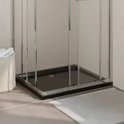 vidaXL Duschtasse ABS Rechteckig Schwarz 80x90 cm - Duschwanne in modernem Design, aus kratzfestem, glasfaserverstärktem ABS für hohe Langlebigkeit. Mit niedriger Schwelle für einfachen Ein- und Ausstieg. Ideal für jedes Badezimmer.