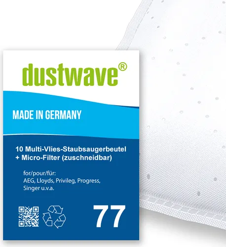 Sparpack - 10 Staubsaugerbeutel passend für AEG - Vampyr 751 i Bodenstaubsauger von dustwave® Markenstaubbeutel – Germany + inkl. Micro-Filter