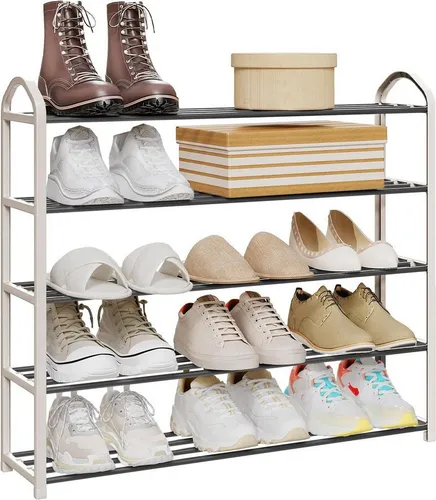 Woltu Schuhregal, 1-tlg., mit 5 Ablagen für 20 Paare Schuhe,XXL Ständer Regale